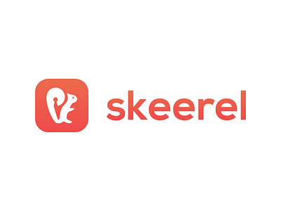 Skeerel Logo - Login solution without password app branding gradient key logo orange password red security squirrel