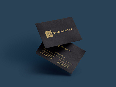 Verand'Artist Business Card artist branding business card card cards classy dark gold home house print veranda