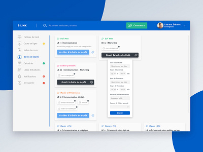 Moodle Concept 2016 - Dropbox Teacher box concept dashboard design dropdown icons menu school school app site ui uidesign web webapp website