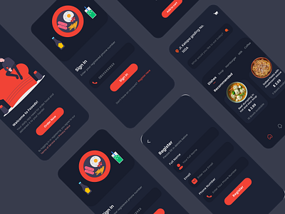 Fooods app chat color contact design exploration food food app graphic design illustration landingpage order travel app ui uiux ux