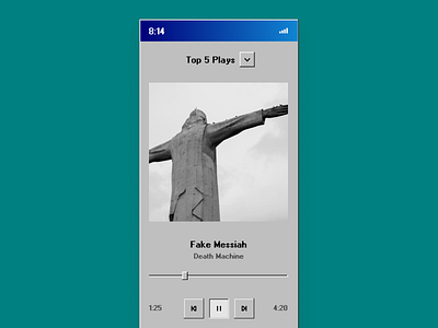 Windows 95 Inspired Music Player app design apps design brutalism mobile design music player retro style spotify ui design ux design