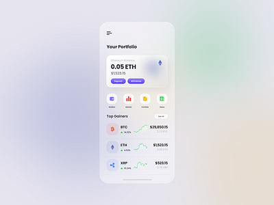 Glassmorphism Crypto App - Exploration