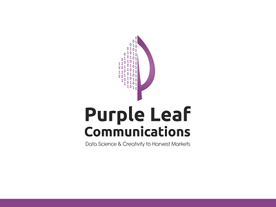 Logo For Purple Leaf Communications branding communications logo data data logo dataleaf datalogo identitydesign it company it logo leaf leaflogo logo logo design logodesign logotype tech logo
