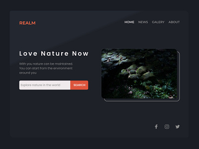 Realm Homepage design figma homepage landing page landing page design landingpage typography ui uidesign uiux uiux design ux uxdesign web web design webdesign website design