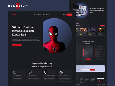 Redesign Netflix branding design figma homepage landingpage movie netflix redesign ui uidesign uiux uiux design ux uxdesign web web design webdesign website