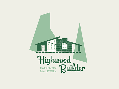 Highwood Builder Logo brush script identity lettering lockup logo logotype retro wordmark