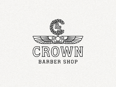Crown Barber Shop illustration lettering logo monogram tee