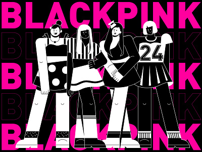 LOVE BLACKPINK blackpink girls illustration