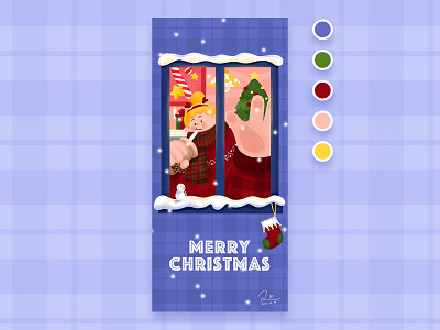 Merry Christmas design flat illustration