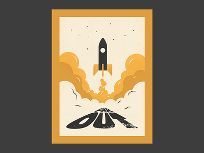 Far Out creative design far graphicdesign illustration poster rocket smoke space spaceship type typogaphy vector
