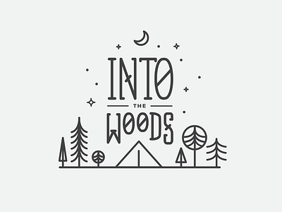 Into the Woods camping creative design fall graphic design illustration lineart woods