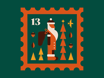 Here Comes Santa Claus christmas creative december design geometric graphicdesign illustration santa santa claus series stamp trees vector woods