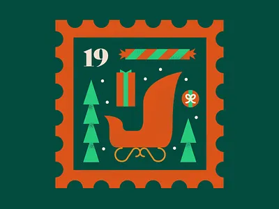 Sleigh Ride christmas creative december design designer geometric graphic design graphicdesign illustration presents series sleigh snow stamp vector woods