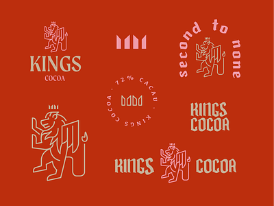Kings Cocoa Lockup Explorations chocolate cocoa color creative crown design exploration graphicdesign illustration king lion lockup logo type typogaphy