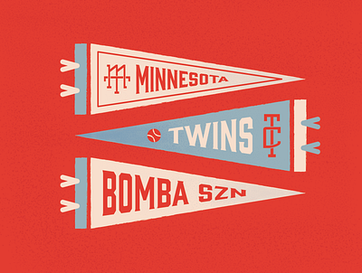 Minnesota Twins baseball creative design dribbble dribbbleweeklywarmup graphicdesign illustration minnesota mn monogram pennant sports twins type typogaphy vector weeklywarmup