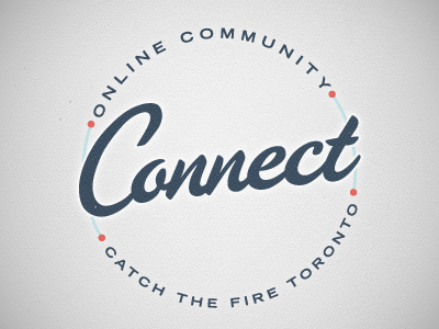 Connect 2 connect online community circular typography script logo blue
