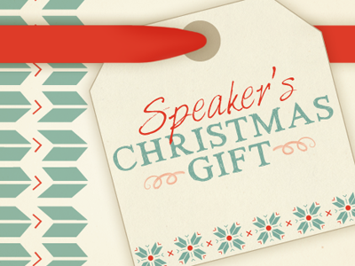 Speaker's Christmas Gift christmas gift gift tag typography