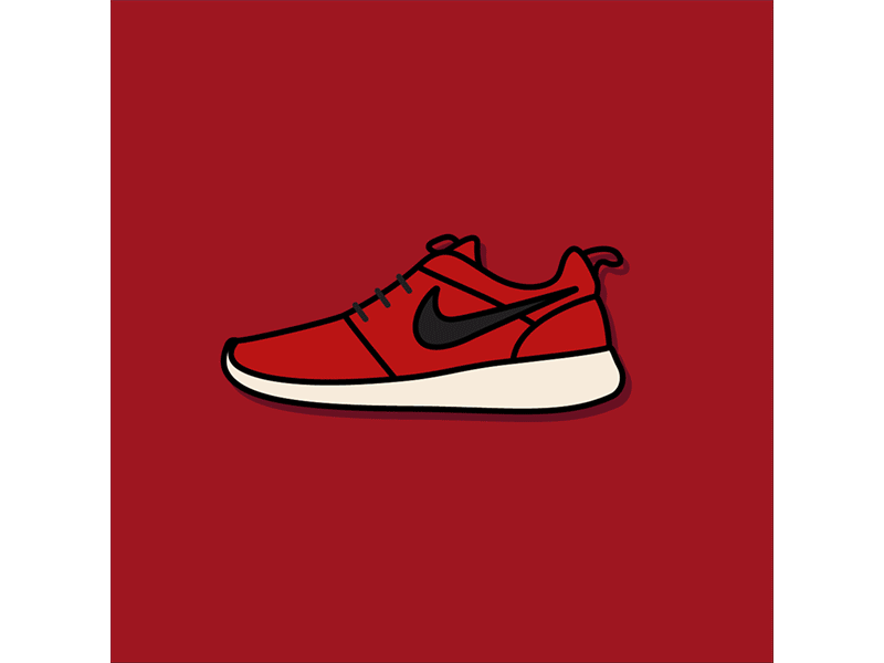 Nike Rosherun animation athletic gif illustrator nike roshe roshe run running shoe vector