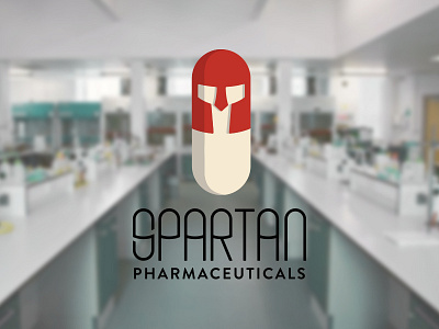 Spartan Pharmaceuticals branding helmet lab logo medicine pharmacy pill spartan