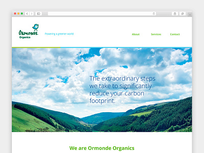 Ormonde Organics - Website one page ui ux web