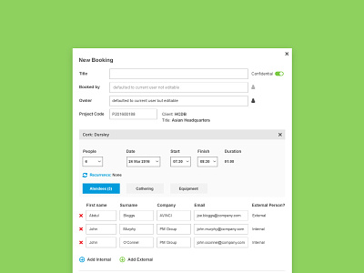 Detailed Booking Interface arial booking contact form interface microsoft ui ux