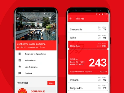 Interface: Continente's profile & cue tickets android app continente market app portugal store supermarket