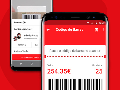 Interface: Continente's barcode list and payment android app barcode continente grocery list market app portugal store supermarket