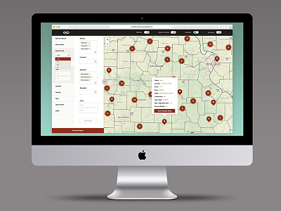 Property Reporting Tool filters map report reporting tool toggles tool tool tip ui ux