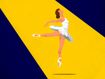 Ballerina ballerina blue illustration light vector woman yellow