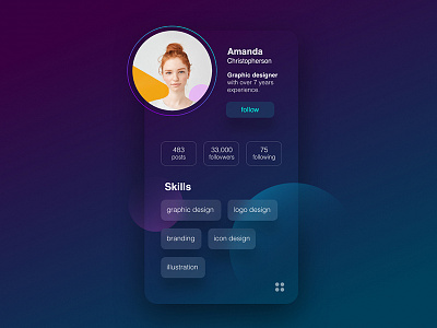 Profile Design app concept design follow interface mobile profile skills ui ux