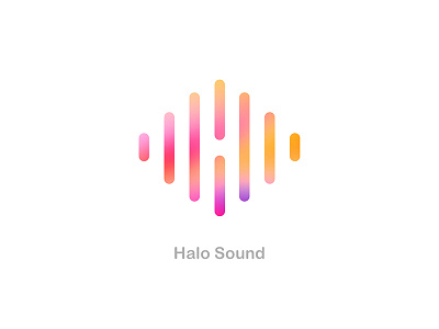 Halo Sound logo brand design gradient identity illustration logo logotype mark music sound symbol type