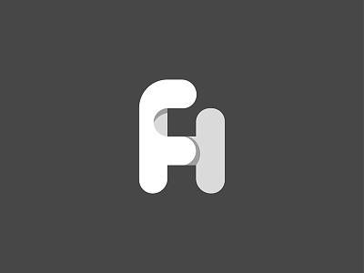 FH design fh identity logo logotype mark shadow symbol