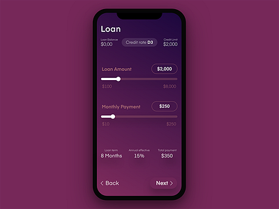 Loan app concept design interface loan mobile ui ux