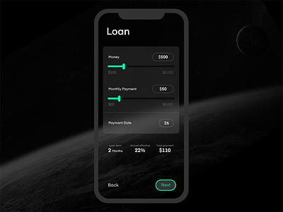 Loan screen app concept design financeapp interface loan mobile ui ux