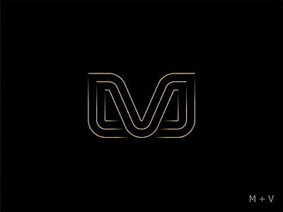 M+V design line logo logotype mark mv symbol