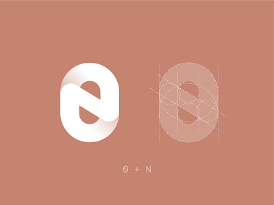 0 + N 0n design grid logo logotype mark symbol