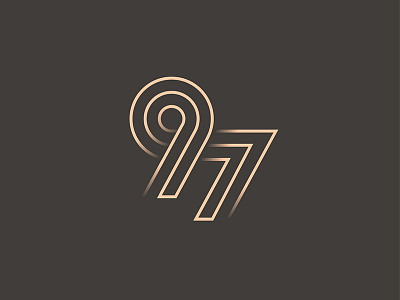 97 Logo 97 design line logo logotype mark number symbol