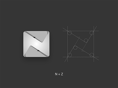 N + Z design graphic grid letters logo logotype mark nz symbol