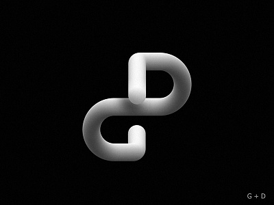 G + D 3d black concept design graphic illustrator letters logo logotype mark shadow vector