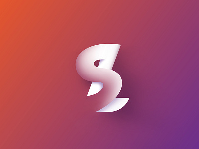 SL concept design gradient graphic letter logo logotype shadow sl vector