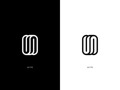 u + n mark concept design letters line logo logotype mark un