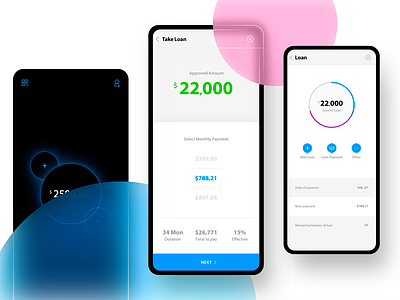 Take Loan android app app design balance design finance interface ios loan flow mobile mockup money neo bank phone plus space take money ui uiux ux