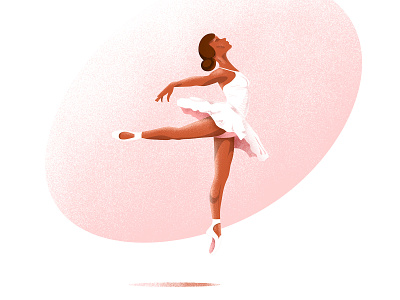 Ballerina art ballerina ballet color dance design digital dress grain graphic graphic design illustration jump light pink shadow texture vector white woman
