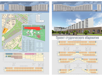 Student residence architecture architecture design building dormitory floor plan visualization
