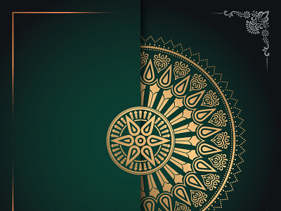 Golden Color Mandala Art Design  13