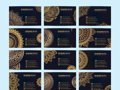 Luxury Golden Color Pattern Business Cards Design