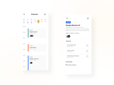 Calendar - Mobile App app calendar calendar app design mobile mobile app schedule ui uidesign ux uxdesign