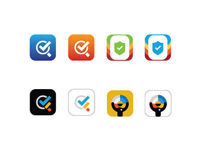 Old Icons anayltics app check icons inspection inspector mark shield worker