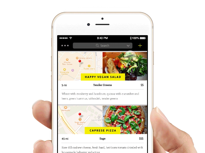 Dropdown Search animation dishes dropdown food forage framer js list search timeline ui ux