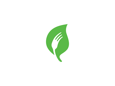 Eat Vegan app eat find food fork healthy icon identity leaf logo vegan